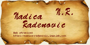 Nadica Radenović vizit kartica